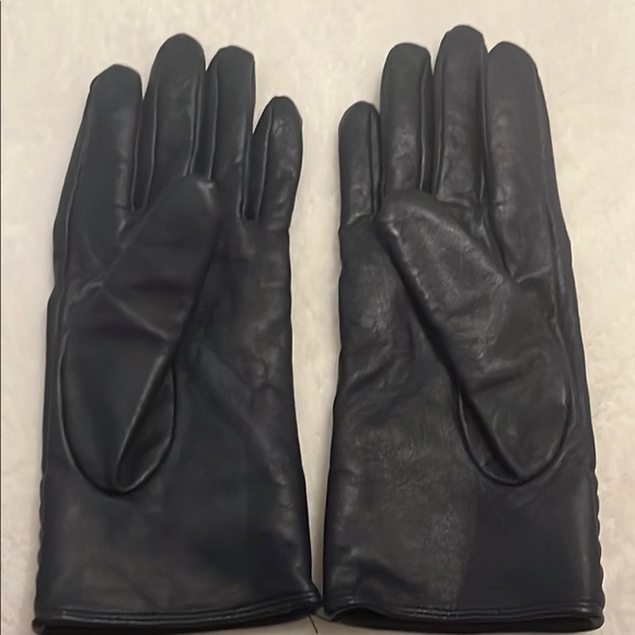 Karen Millen Navy Blue Leather Gloves - Picture 8 of 8